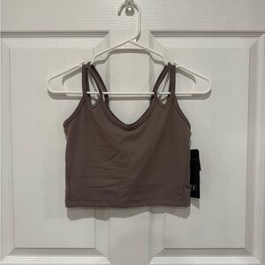 NWT Five the label Women's Double Strap Sports Bra - Brown